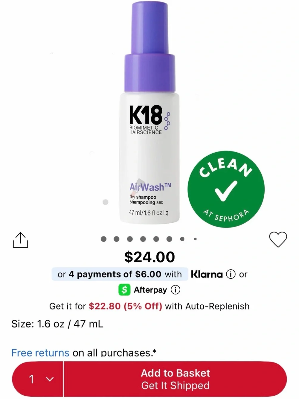 K18 airwash™ dry